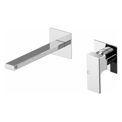 Gattoni Rubinetteria - Miscelatore lavabo a parete Gattoni Kubik 2537/25C0 | Cromo - 200 mm en oferta