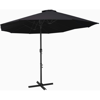 Ombrellone da Esterni Palo in Alluminio 460x270cm Nero - Nero - Vidaxl