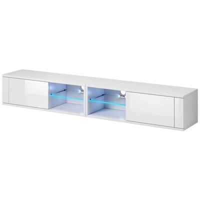 Mobile Tv Moderno Azalia Double Led Bianco / bianco Lucido 200cm