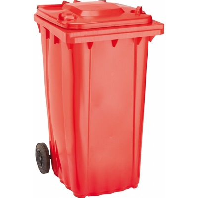Trash Bin Wave-240 Della Plastica Rossa