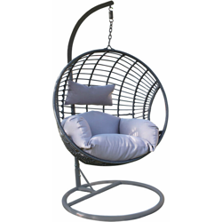 Milani Home - Sedia A Dondolo Poltrona Intrecciata Sospesa Da Giardino Con Morbido Cuscino Colore Bianco precio