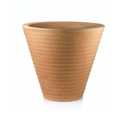 Vaso tondo Africa classic per fiori e piante, in resina, da esterno e giardino. -DIAM 80 x H 69 cm / Anticato