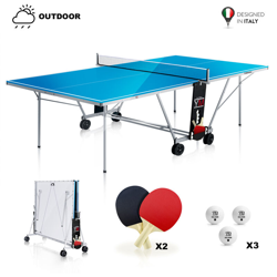 YM Tavolo Ping Pong Esterno Pieghevole Outdoor Tornado - Dimensioni Ufficiali da Torneo 274 x 152,50 x 76 cm - Route per Trasporto - Racchette e precio