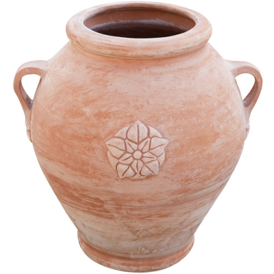 Vaso Conca giara liscia invecchiata, in terracotta toscana