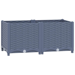 Fioriera Rialzata 80x40x38 cm in Polipropilene - Grigio - Vidaxl en oferta