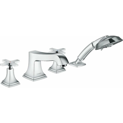 Metropol Classic Cerchio per vasca a 4 fori, maniglia a croce, combinazione di sicurezza, sporgenza 245 mm 31449000 - 31449000 - Hansgrohe
