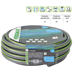 Tubo per irrigazione antitorsione topgray 5 strati diamentro 5/8 rotolo metri 15 - Verdemax características