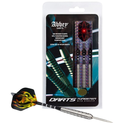 Set di Freccette 3 pz 85% Tungsteno Argento 24 g - Argento - Abbey Darts