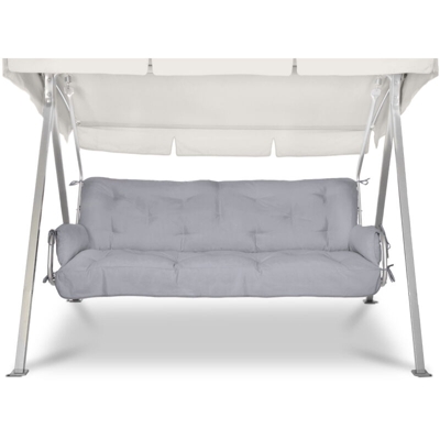 Beautissu Cuscini per dondoli e altalene da Giardino Flair HS - 2 braccioli e Un soffice Cuscino Grande Grigio chiaro
