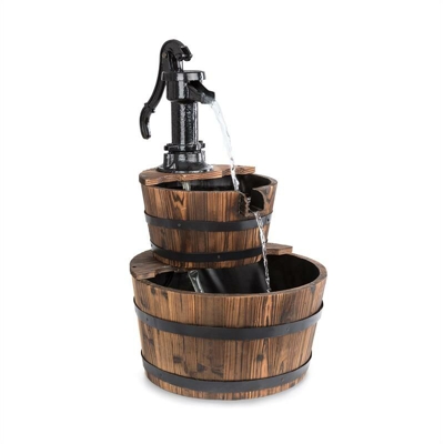 Cascada Doble Fontana Decorativa 2 Piani 12 W 600l/h Legno Marrone