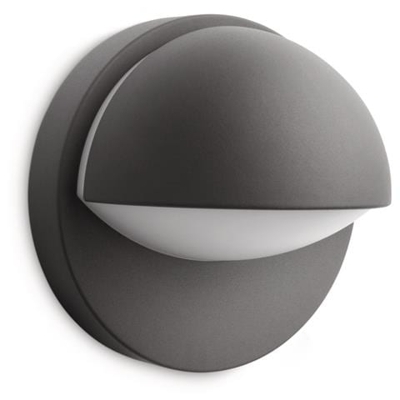June - Lampada Da Parete Down Grigio Alluminio Antracite