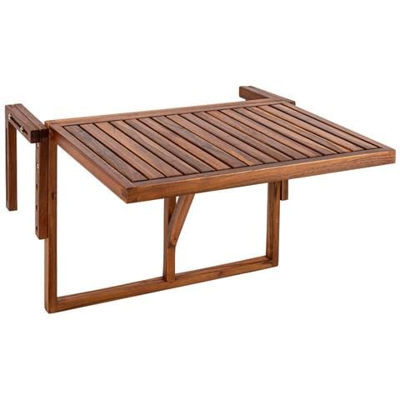 Tavolino per Balcone Pieghevole 60 x 40 cm in legno di teak certificato
