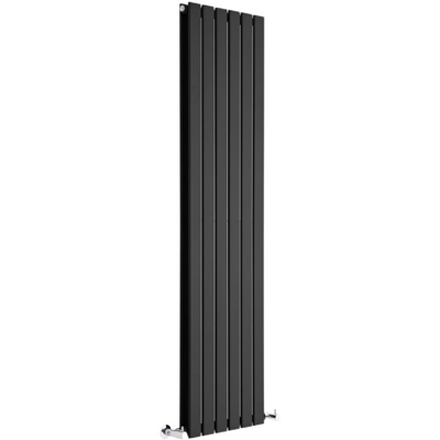 Hudson Reed Delta Radiatore Termoarredo di Design Verticale Moderno - Termosifone con Finitura Opaca Nera - Pannelli Piatti - 1600 x 420mm - 1323