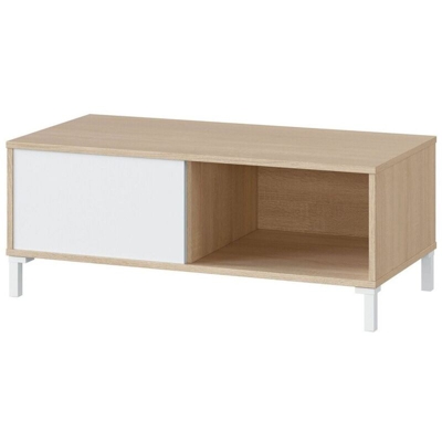 Tavolino da salotto 100x50 cm Alabama Bianco opaco e Rovere canadese | Rovere e Bianco