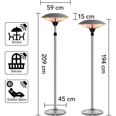 Trotec Design stufetta a raggi per terrazza IRS 2020