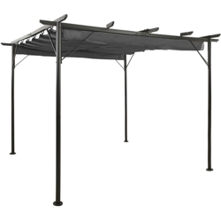 Pergola con Tetto Retrattile Antracite 3x3m in Acciaio 180 g/m2 - Antracite - Youthup precio