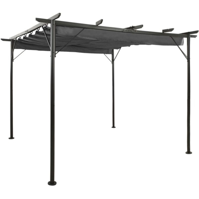 Pergola con Tetto Retrattile Antracite 3x3m in Acciaio 180 g/m2 - Antracite - Youthup