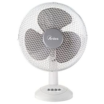 Brisa 30 Ventilatore da Tavolo 3 Pale 30cm con Oscillazione e Inclinazione Regolabile 3 Velocita' 40W Bianco - Ardes