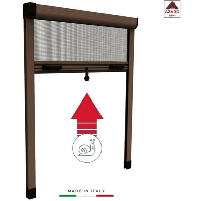 Zanzariera riducibile marrone 80x170 cm. con chiusura rallentata medal made in italy - Salone