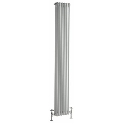 Hudson Reed Regent Radiatore Termoarredo di Design Verticale In Stile Ghisa - Termosifone Con Finitura Bianca - 2 x 6 Colonne - 934W - 1800 x 290 x