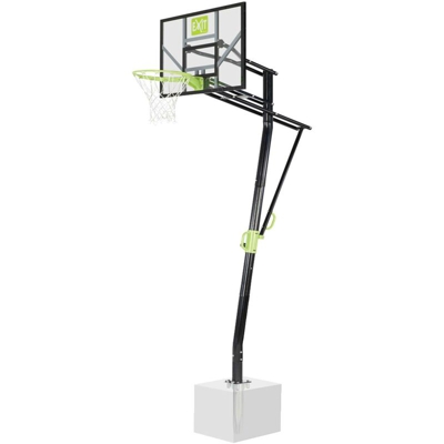 Solo Shops - SOLO canestro da basket con base fisso - trasparente/verde/nero. Con cerchio fisso. Ancorato al terreno, non può essere spostato.