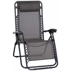 Sedia sdraio richiudibile per uso interno ed esterno gravita zero grigio scuro precio