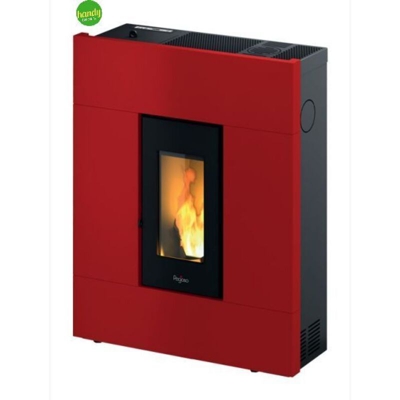 Cadel By Mcz - Stufa a Pellet ad Aria Pegaso Modello Tabla Slim Rossa 7Kw