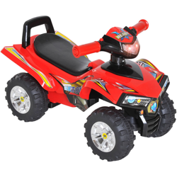 Homcom Quad Giocattolo per Bambini con 4 Ruote Clacson Musica Luci 60 × 38 × 42cm in PP Rosso en oferta