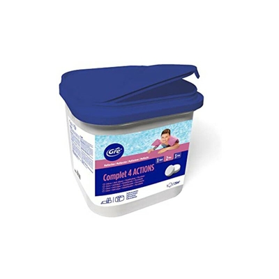 Trattamento Antibatterico 4 azioni 5kg in pastiglie da 250gr per piscine - GRE 76006