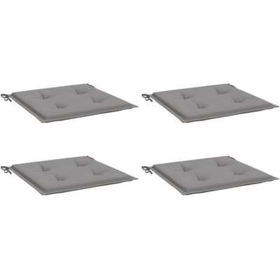 vidaXL Cuscini per Sedie da Giardino 4 pz Grigi 50x50x4 cm Tessuto - Grigio