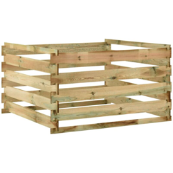 Compostiera da Giardino a Doghe 120x120x70cm in Pino Impregnato - Verde - Vidaxl características