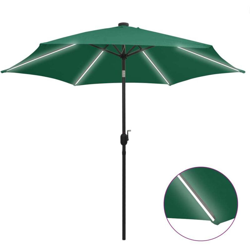Ombrellone con Luci a LED e Palo Alluminio 300 cm Verde - Verde - Vidaxl en oferta