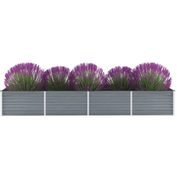 Letto Rialzato Giardino in Acciaio Zincato 320x80x45 cm Grigio - Grigio - Vidaxl características
