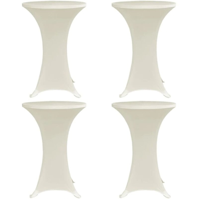 vidaXL Coperture Verticali per Tavolo 4 pz Ø70 cm Crema Elastico - crema