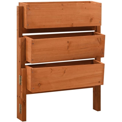 Fioriera Giardino Pieghevole Arancione 60x14x75 cm Legno Abete - Arancione - Vidaxl