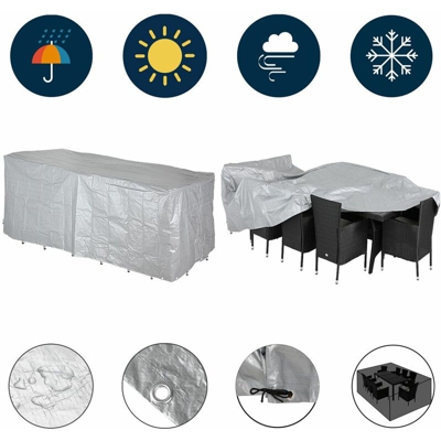 Deuba - Copertura protettiva copertura mobili da giardino set copertura telone Sitzgruppe 8+1 (de)