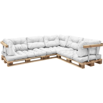 [en.casa] - Divano palette euro - mobili DIY - Divano per dentro con cuscini per le palette ideale per salotto - giardino d´inverno (3 x cuscino per