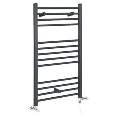 Hudson Reed Artle Scaldasalviette Misto Piatto Moderno - Termoarredo Bagno a Scaletta Antracite - Design Elettrico & Idraulico - 415W - 1000 x 400mm