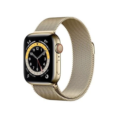 Watch 6 40mm Impermeabile 5ATM GPS + Cellular WiFi / Bluetooth con Cassa in Acciaio Inossidabile Oro e Cinturino Loop in Maglia Milanese Oro