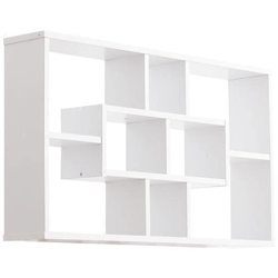 Moderna Libreria A Parete In Legno Bianco 85 X 47.5 X 14.5 Cm en oferta