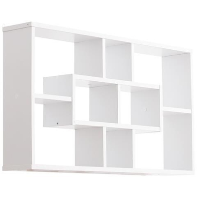 Moderna Libreria A Parete In Legno Bianco 85 X 47.5 X 14.5 Cm