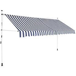 Tenda da Sole Retrattile Manuale 350 cm a Strisce Blu e Bianche características