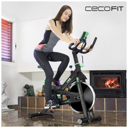 Bicicletta da spinning professionale mod. PoweractiveSilenziosaErgonomicaResistenza variabileSella comodaFreno di emergenzaSchermo a LCDInerzia del volante: 13 kgFermapiediRuote precio