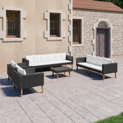 YOUTHUP Set Divani da Giardino 5 pz con Cuscini in Polyrattan Nero - Nero características