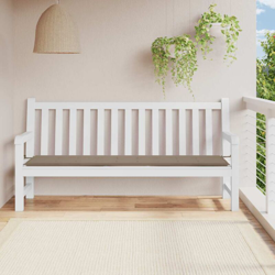 vidaXL Cuscino per Panca da Giardino Grigio Talpa 200x50x4 cm - Marrone en oferta