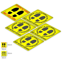 Rotulacion Floor Distance Security and Shift. Adesivi per segnaletica. 5 unità quadrate, 32 x 32 cm. AFT 15073105 características