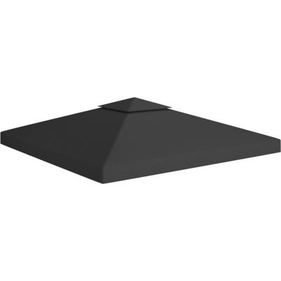 Copertura Superiore per Gazebo a 2 Strati 310 g/m² 3x3 m Nera - Nero - Vidaxl
