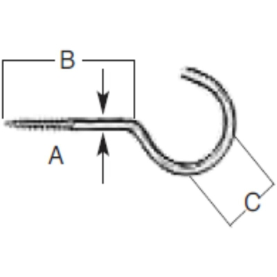 7 GANCI A VITE 2,3x10x6MM IN OTTONE LUCIDO - Oreca