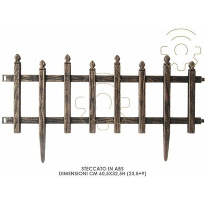 GDR - Steccato recinto in ABS oro antico per aiuole giardino cm 60,5x32,5h recinzione esterno