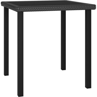 Tavolo da Pranzo da Giardino in Polyrattan Nero 70x70x73 cm - Nero - Vidaxl